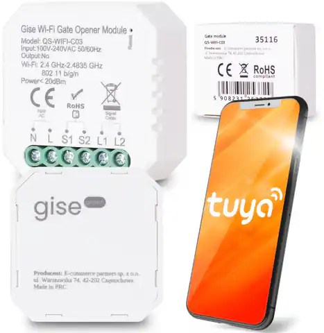 ⁨GISE SMART Gate module Moduł do sterowania bramą Tuya WiFi⁩ w sklepie Wasserman.eu