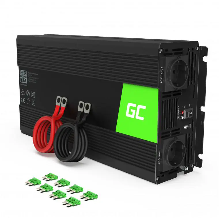 ⁨PRZETWORNICA NAPIĘCIA INWERTER Green Cell 24V / 230V 2000W/4000W CZYSTA SINUSOIDA INV20⁩ w sklepie Wasserman.eu