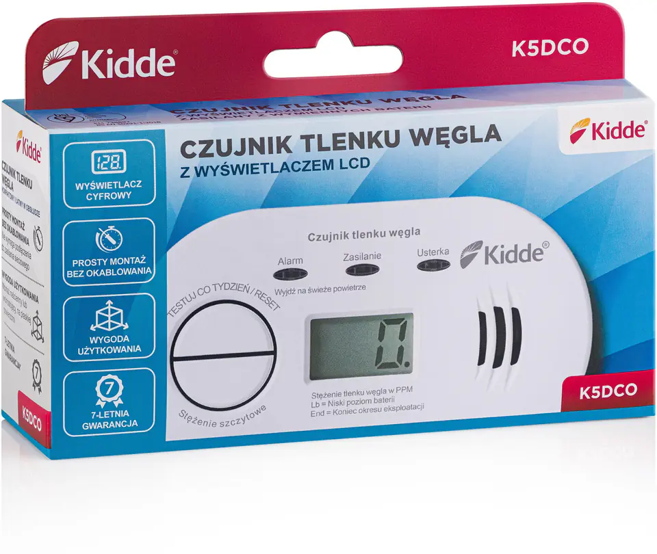 ⁨Czujnik tlenku węgla LCD K5DCO Kidde⁩ at Wasserman.eu