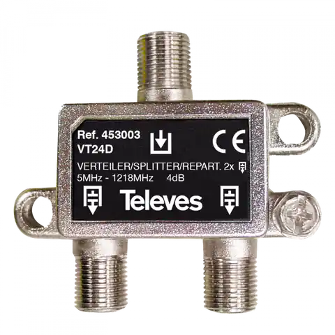 ⁨Rozgałęźnik antenowy rtv 2-drożny F2D 453003 TELEVES⁩ w sklepie Wasserman.eu
