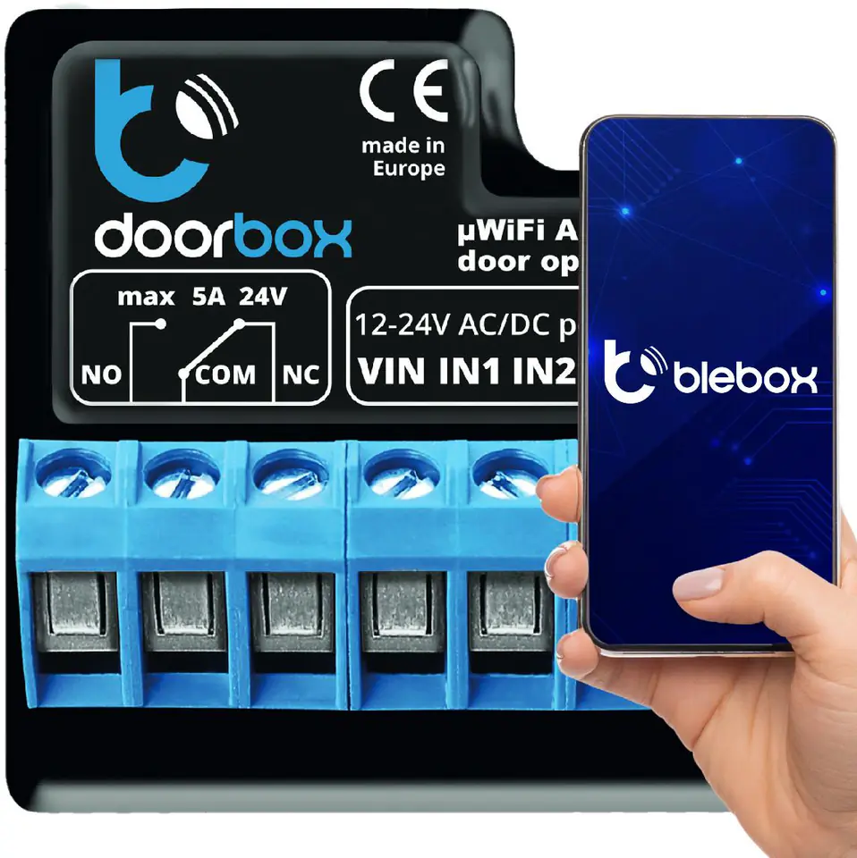 ⁨Blebox doorBox - sterownik do drzwi i furki - µWiFi⁩ w sklepie Wasserman.eu