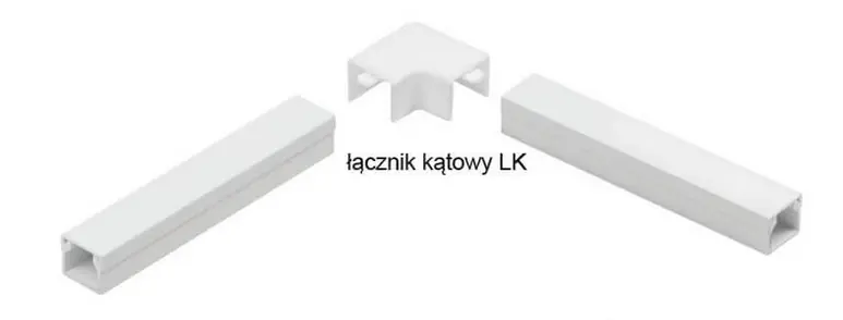 ⁨Osprzęt do listew elektroinstalacyjnych, łącznik kątowy BIAŁY LK 14x14 (1szt.)⁩ w sklepie Wasserman.eu