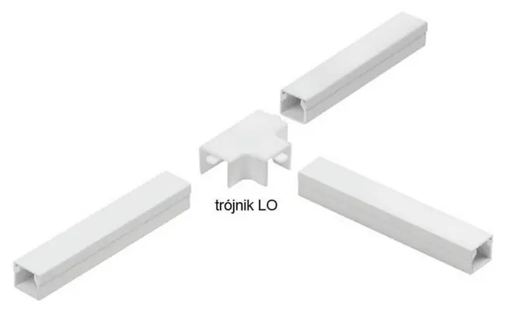 ⁨Osprzęt do listew elektroinstalacyjnych, trójnik BIAŁY LO 20x14 (1szt.)⁩ w sklepie Wasserman.eu