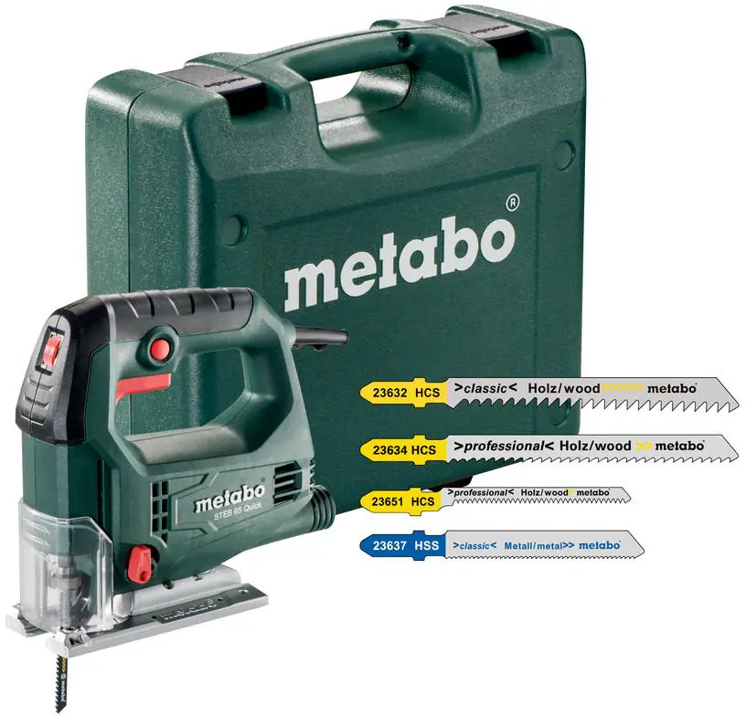 ⁨Wyrzynarka Metabo STEB 65 QUICK SET Walizka, Brzeszczoty⁩ w sklepie Wasserman.eu