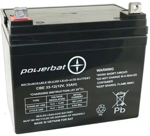 ⁨Akumulator PowerBat AGM 12V 33Ah⁩ w sklepie Wasserman.eu