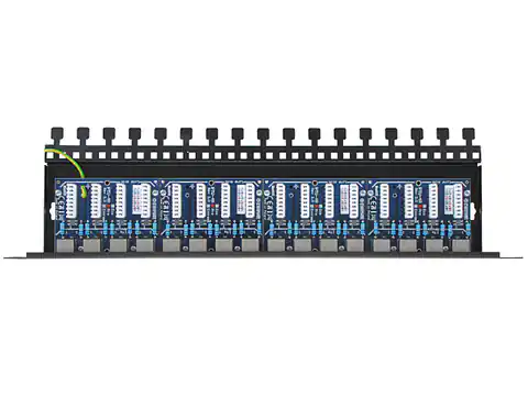 ⁨16-kanałowy panel zabezpieczający LAN z podwyższoną ochroną przepięciową PoE EWIMAR PTU-516R-PRO/PoE⁩ w sklepie Wasserman.eu