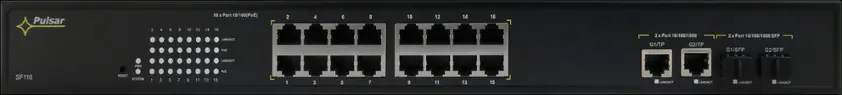 ⁨SWITCH POE PULSAR SF116 16-PORTÓW (16xPoE + 2xUPLINK/2xSFP UPLINK)⁩ w sklepie Wasserman.eu