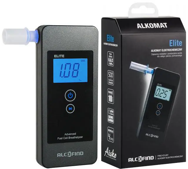 ⁨HI-TECH MEDICAL ALCOFIND ELITE breathalyser Black Platinum electrochemical sensor Built-in display⁩ at Wasserman.eu