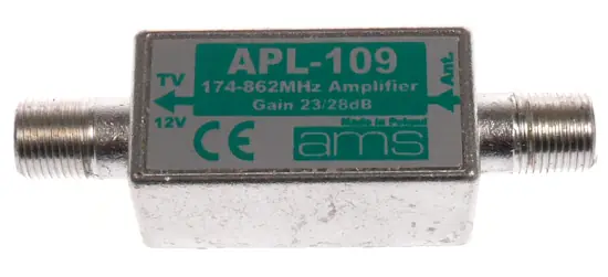 ⁨Wzmacniacz ant. APL-109e 27/29dB ekranowany⁩ w sklepie Wasserman.eu