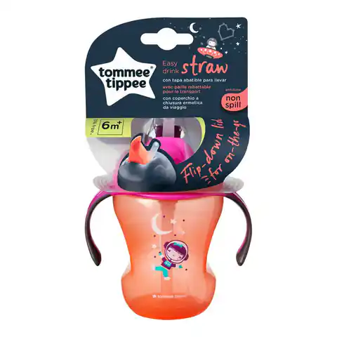 ⁨Tommee Tippee Straw Cup kubek niekapek ze słomką 6m+ Girl 230ml⁩ w sklepie Wasserman.eu