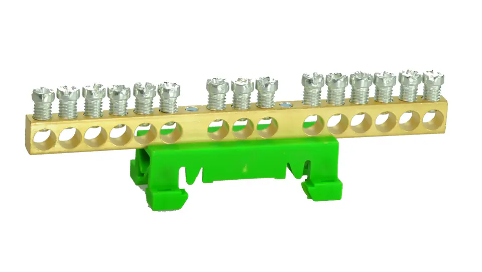 ⁨PE15 kolor zielony 15x16mm2 Listwa zaciskowa uziemiająca MAD0015G15⁩ w sklepie Wasserman.eu
