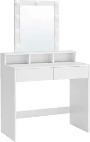 ⁨Toaletka z lustrem i oświetleniem biała⁩ w sklepie Wasserman.eu