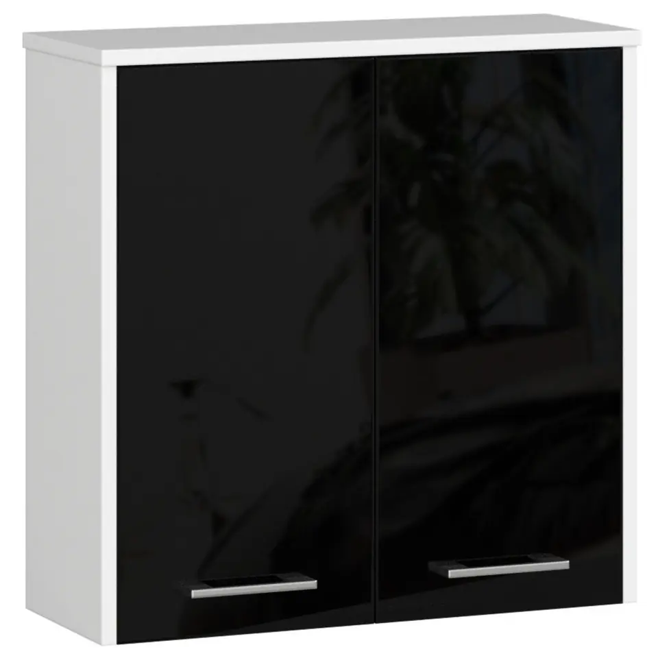 ⁨HANGING CABINET IN 60 cm FIN 2D WHITE / GLOSS BLACK⁩ at Wasserman.eu