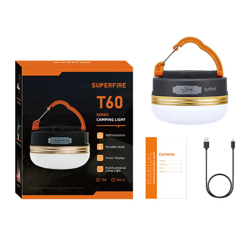 ⁨Lampa kempingowa Superfire T60, 2,5W, 1000mAh⁩ w sklepie Wasserman.eu