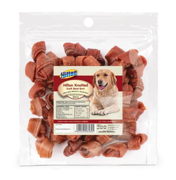 ⁨HILTON Knotted Duck Bone 6 cm - dog chew - 500g⁩ at Wasserman.eu