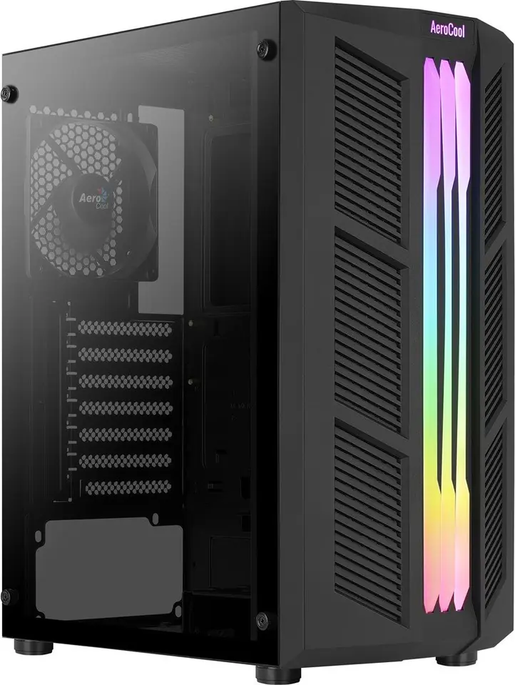 ⁨OBUDOWA AEROCOOL PGS PRIME-G-BK-v1 RGB czarna⁩ w sklepie Wasserman.eu