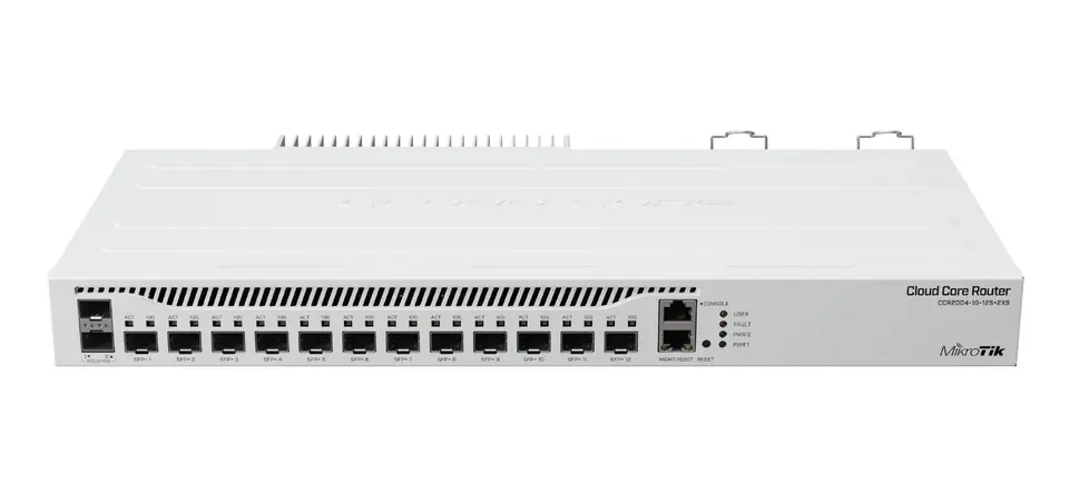 ⁨MIKROTIK CCR2004-1G-12S+2XS CLOUD CORE ROUTER 4x1,7GHZ, 128MB NAND, 2x 25GE SFP28, 10x 10GE SFP+, 1x 1GE PORTS,2x AC INPUTS, L6⁩ w sklepie Wasserman.eu