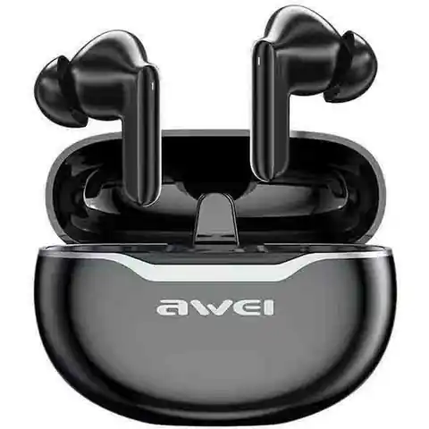 ⁨AWEI słuchawki Bluetooth 5.3 T50 ENC + stacja dokująca czarny/black⁩ w sklepie Wasserman.eu