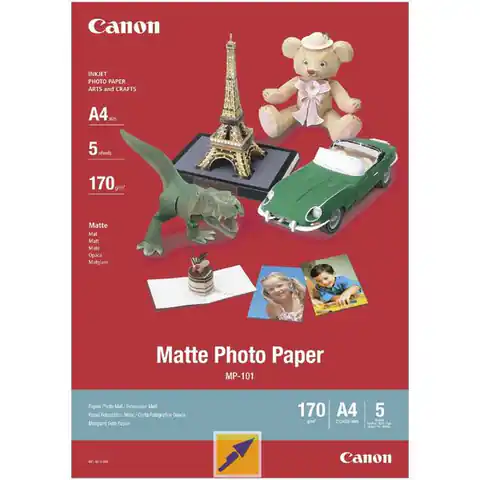 ⁨Canon Matte Photo Paper, MP-101, foto papier, matowy, 7981A042, biały, A4, 170 g/m2, 5 szt., atrament⁩ w sklepie Wasserman.eu