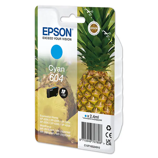 ⁨Epson oryginalny ink / tusz C13T10G24010, T10G240, 604, cyan, 2.4ml⁩ w sklepie Wasserman.eu