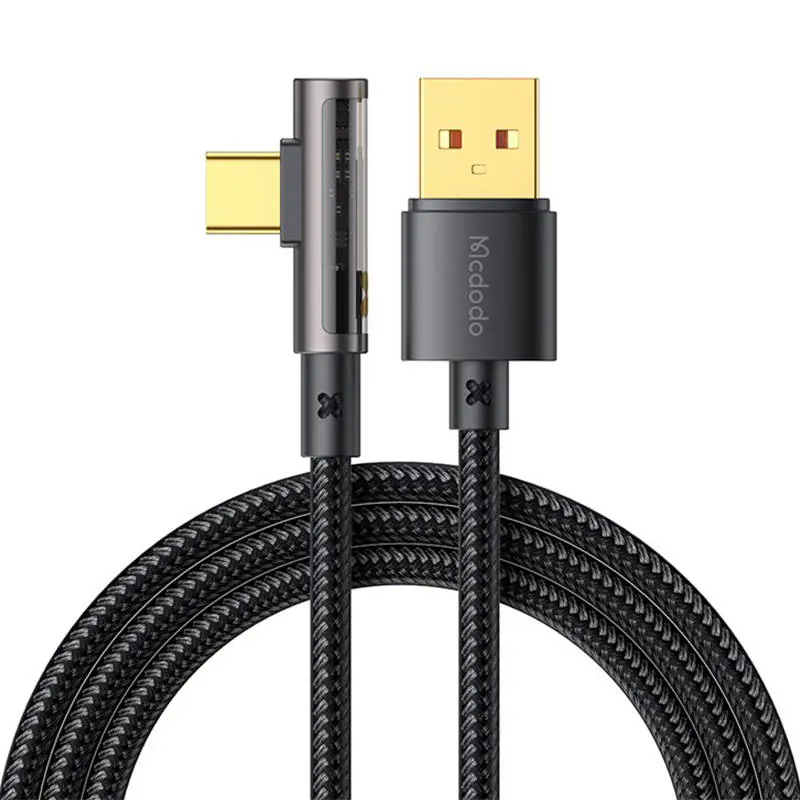 ⁨Kabel kątowy Prism USB do USB-C Mcdodo CA-3380, 6A, 1.2m (czarny)⁩ w sklepie Wasserman.eu