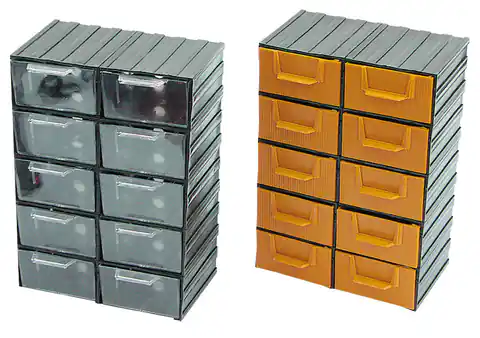⁨35802 Szafki szufladkowe 214x302x120, 10 przegródek przezroczystych⁩ w sklepie Wasserman.eu