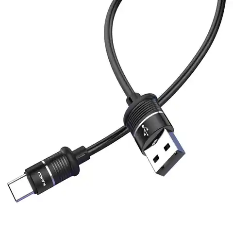 ⁨Kabel USB 3.2A 25cm TYP C KAKU KSC-351 Szybkie Ładowanie Quick Charge 3.0 i Transmisja Danych czarny⁩ w sklepie Wasserman.eu