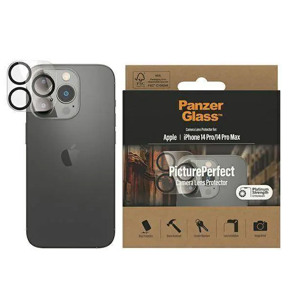 Szkło Hartowane na Aparat IPHONE 14 PRO / 14 PRO MAX PanzerGlass Camera Protector Platinium Strength (0400) w sklepie Wasserman.eu