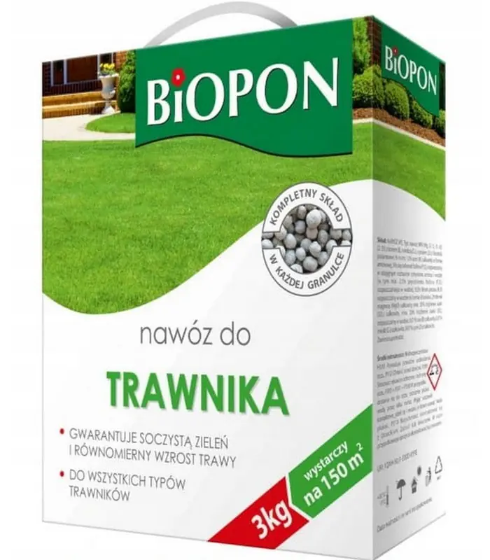 ⁨Biopon grass fertilizer granules 3 kg 8636⁩ at Wasserman.eu