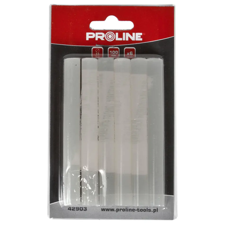 ⁨GLUE BARS.,11MM, CLEAR.,12 PCS X 200MM, BLISTER PACK,PROLINE⁩ at Wasserman.eu