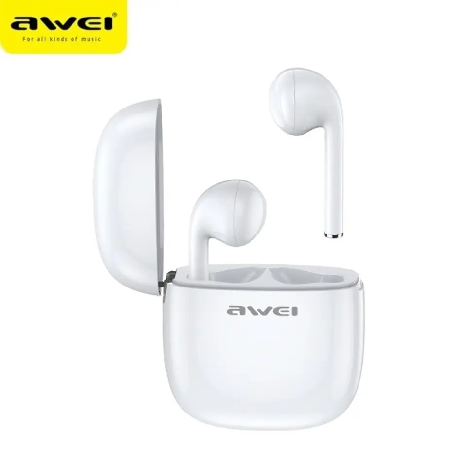 ⁨Earphones Bluetooth T28 TWS+docking White⁩ at Wasserman.eu