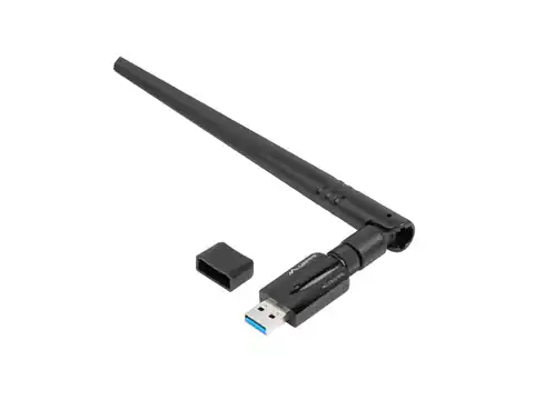 ⁨LANBERG BEZPRZEWODOWA KARTA SIECIOWA USB NC-1200-WIE AC1200 USB 3.0 DUAL BAND⁩ w sklepie Wasserman.eu