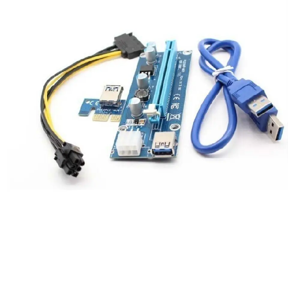 ⁨Riser PCi-E 1x-16x | USB 3.0 | SATA/PCI-E 6pin⁩ at Wasserman.eu