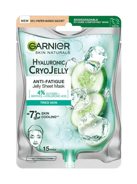 ⁨Garnier Skin Naturals Maska żelowa na tkaninie Hyaluronic Cryo Jelly 27g⁩ w sklepie Wasserman.eu