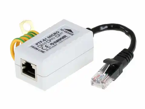 ⁨Miniaturowy ogranicznik przepięć do ochrony sieci LAN, EWIMAR PTF-51-PRO/PoE/Micro⁩ w sklepie Wasserman.eu