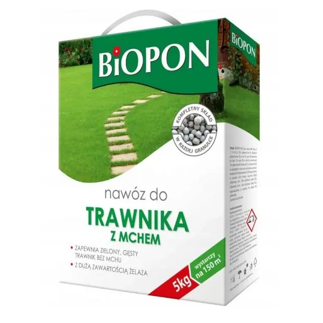 ⁨Biopon fertilizer for grass with moss, cardboard 5 kg, grass 5 kg⁩ at Wasserman.eu
