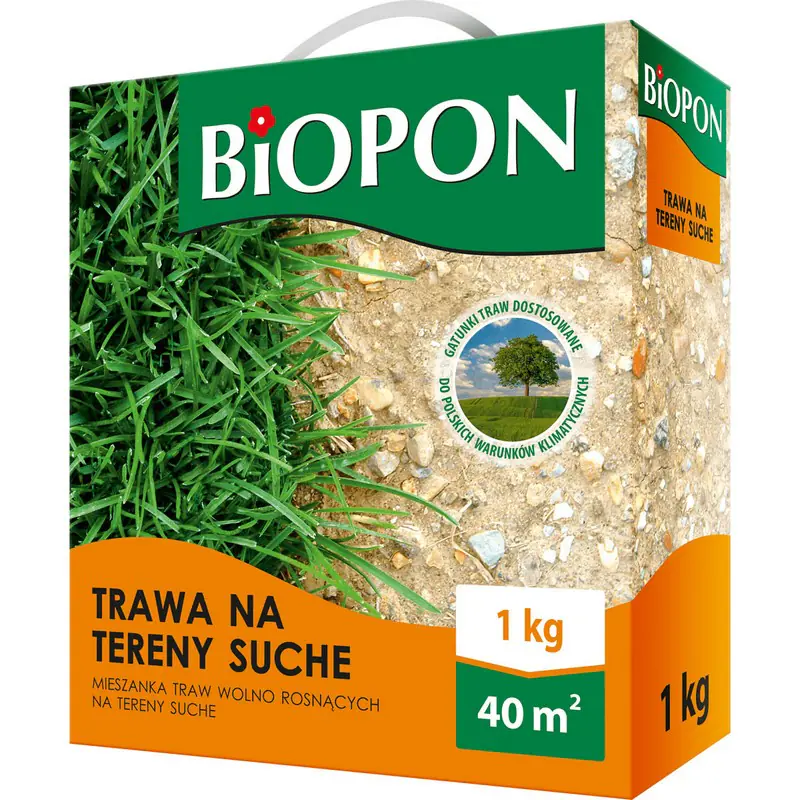 ⁨Grass for dry terrain, seeds Biopon 1kg 40m2 1206⁩ at Wasserman.eu