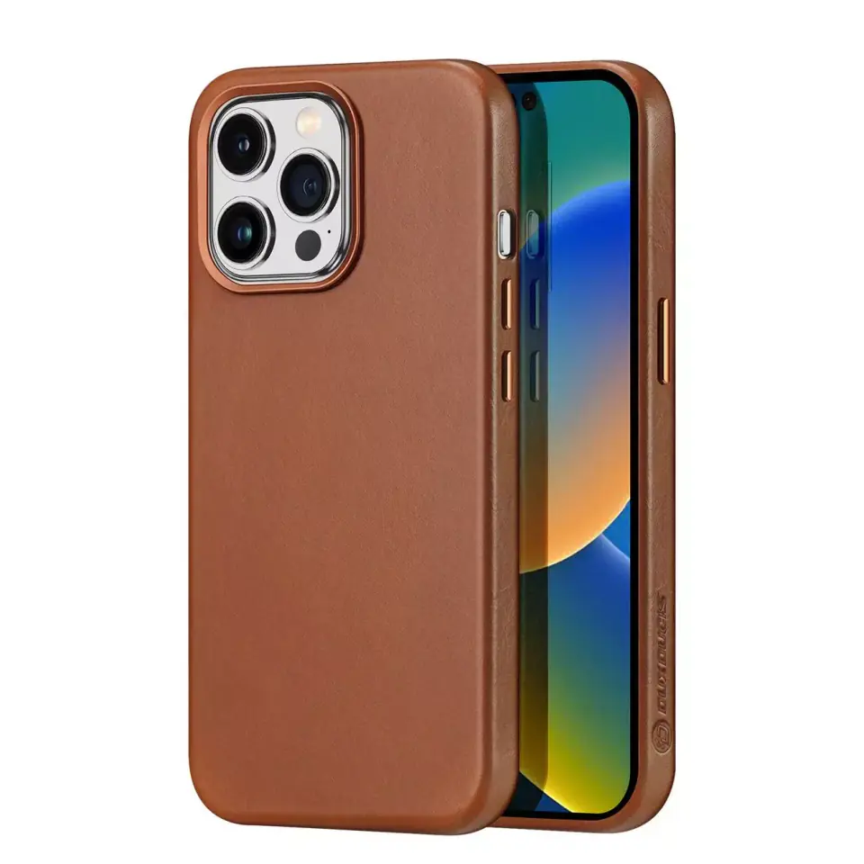 ⁨Etui Dux Ducis Naples do iPhone 14 Pro Max magnetyczny skórzany pokrowiec MagSafe brązowe⁩ w sklepie Wasserman.eu