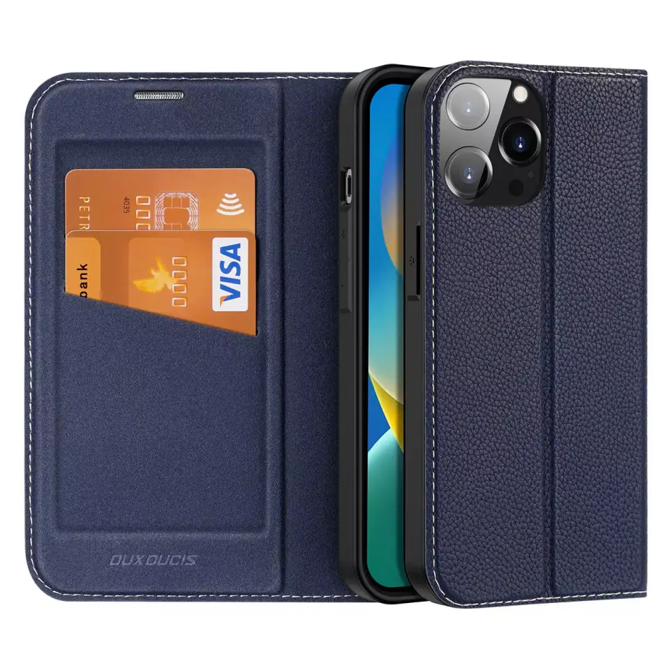 ⁨Etui Dux Ducis Skin X2 do iPhone 14 Pro Max pokrowiec z magnetyczną klapką niebieski⁩ w sklepie Wasserman.eu
