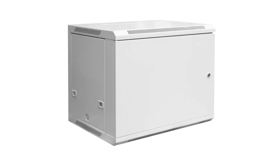 Szafa krosowa wisząca niedzielona 19 cali 12U 600x660x712 szara drzwi blacha DN-W19 12U/600/MD w sklepie Wasserman.eu