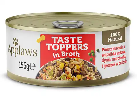 ⁨Applaws Dog Taste Toppers puszka z kurczakiem, wątrobą wołową i warzywami 156g⁩ w sklepie Wasserman.eu