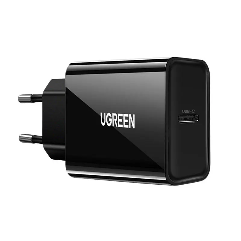 ⁨Ładowarka sieciowa EU UGREEN USB-C, 20W, PD3.0 (czarna)⁩ w sklepie Wasserman.eu