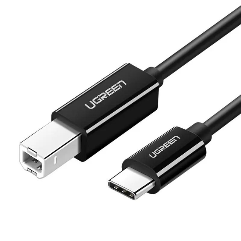 ⁨Kabel USB-C 2.0 do USB-B UGREEN US241 do drukarki, 1m (czarny)⁩ w sklepie Wasserman.eu