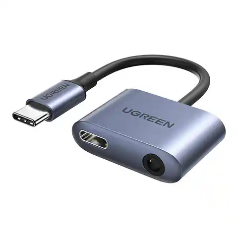 ⁨Adapter audio  UGREEN CM231 USB-C do mini jack 3.5mm (szary)⁩ w sklepie Wasserman.eu