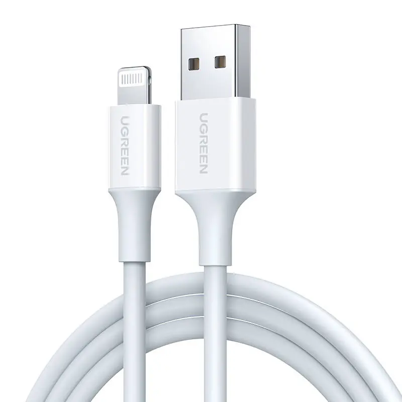 ⁨Kabel Lightning do USB UGREEN 2.4A US155, 0.25m (biały)⁩ w sklepie Wasserman.eu