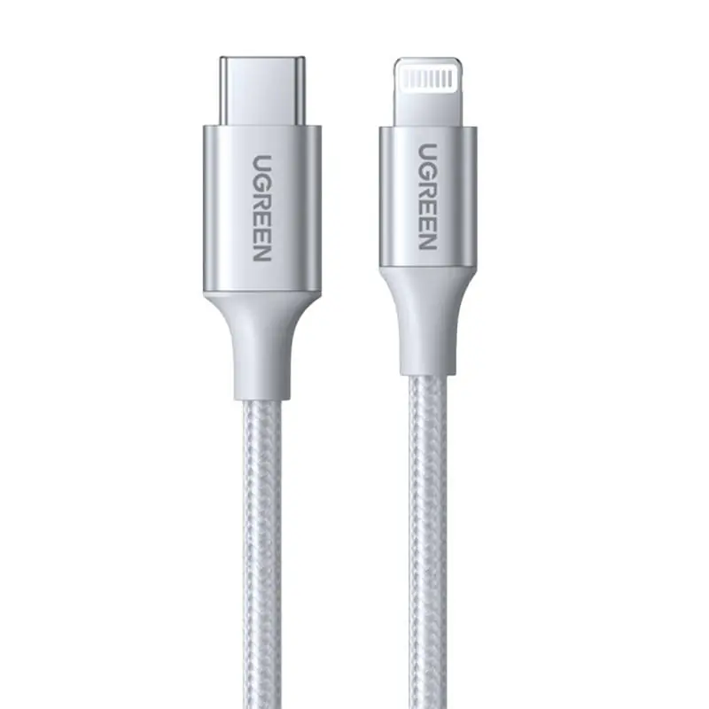 ⁨Kabel Lightning do USB-C  2.0 UGREEN PD 3A US304, 1m (srebrny)⁩ w sklepie Wasserman.eu