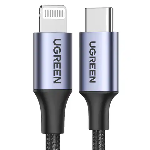 ⁨Kabel Lightning do USB-C UGREEN PD 3A US304, 1.5m (czarny)⁩ w sklepie Wasserman.eu