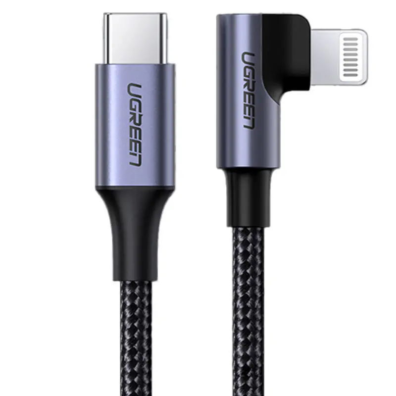 ⁨Kabel Lightning do USB-C 2.0 kątowy UGREEN US305, 3A, 1.5m⁩ w sklepie Wasserman.eu