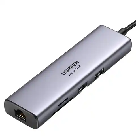 ⁨Adapter Hub UGREEN, USB_C do 2x USB 3.0, HDMI, RJ45, SD/TF⁩ w sklepie Wasserman.eu