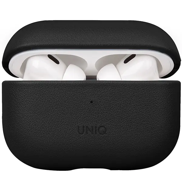 ⁨UNIQ etui Terra AirPods Pro 2 gen. Genuine Leather czarny/dallas black⁩ w sklepie Wasserman.eu